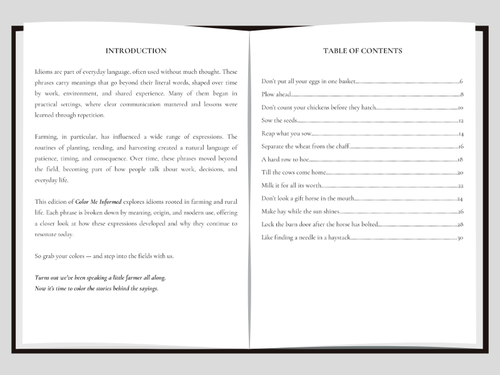 Introduction and Table of Contents for Farming Idioms